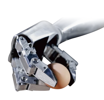 Optional three-finger Dex3-1 hand holding an egg