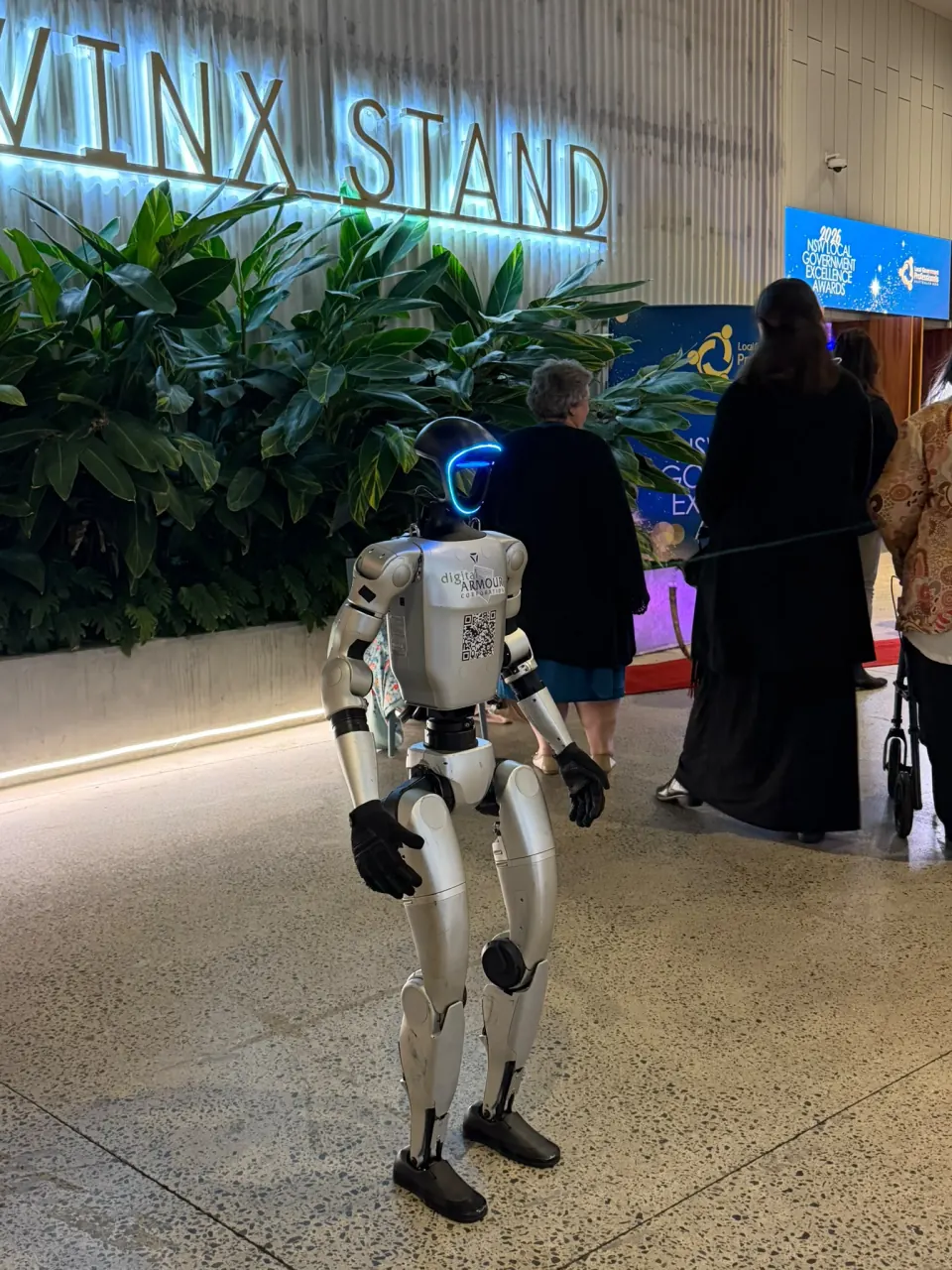 Rocco humanoid robot at a corporate awards event
