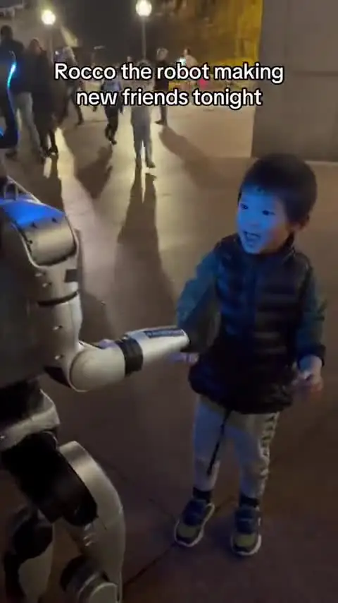 Rocco humanoid robot greeting guests