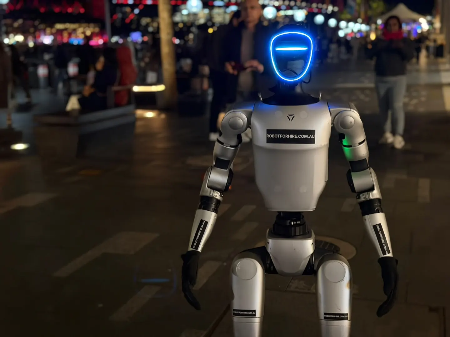 Rocco humanoid robot close up for trade show and expo hire